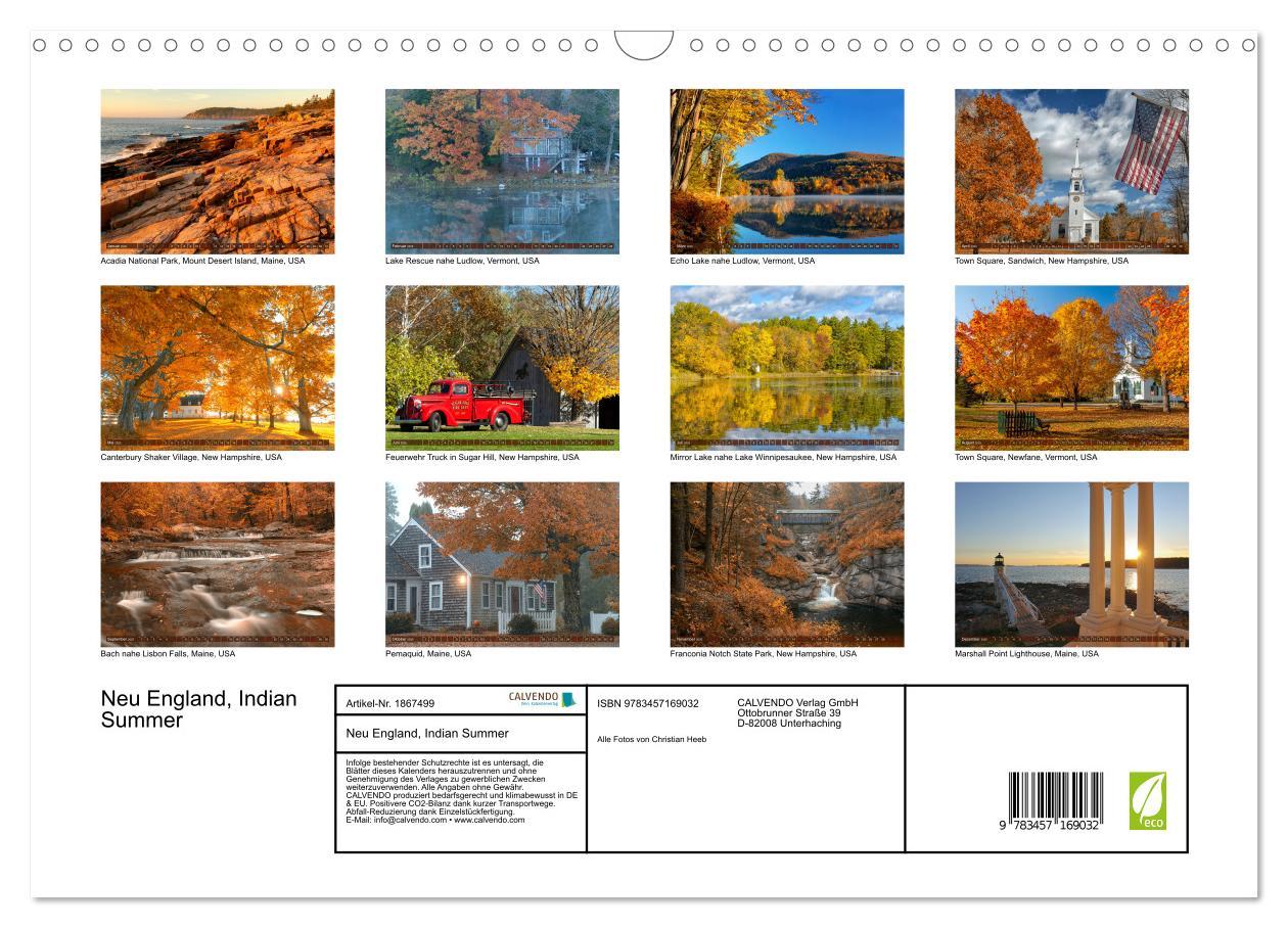 Bild: 9783457169032 | Neu England, Indian Summer (Wandkalender 2025 DIN A3 quer),...