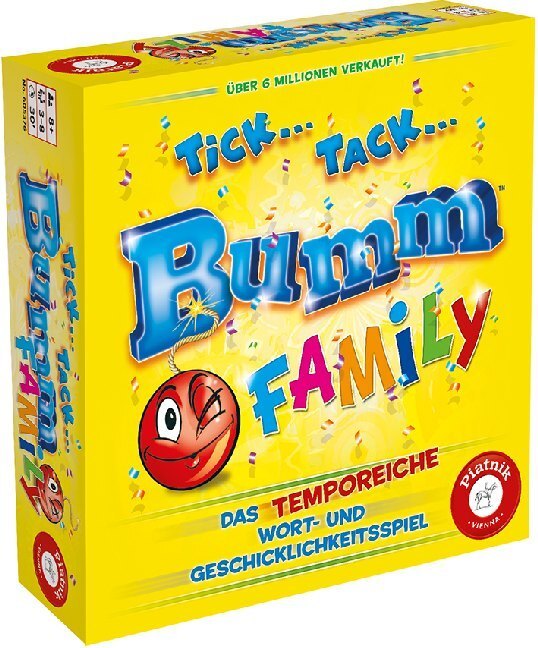 Cover: 9001890605376 | Tick Tack Bumm Family (Spiel) | Spiel | In Spielebox | 2018 | Piatnik