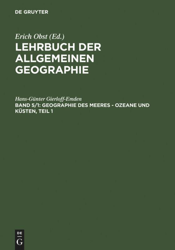 Cover: 9783110021240 | Geographie des Meeres - Ozeane und Küsten, Teil 1. Tl.1 | Obst (u. a.)