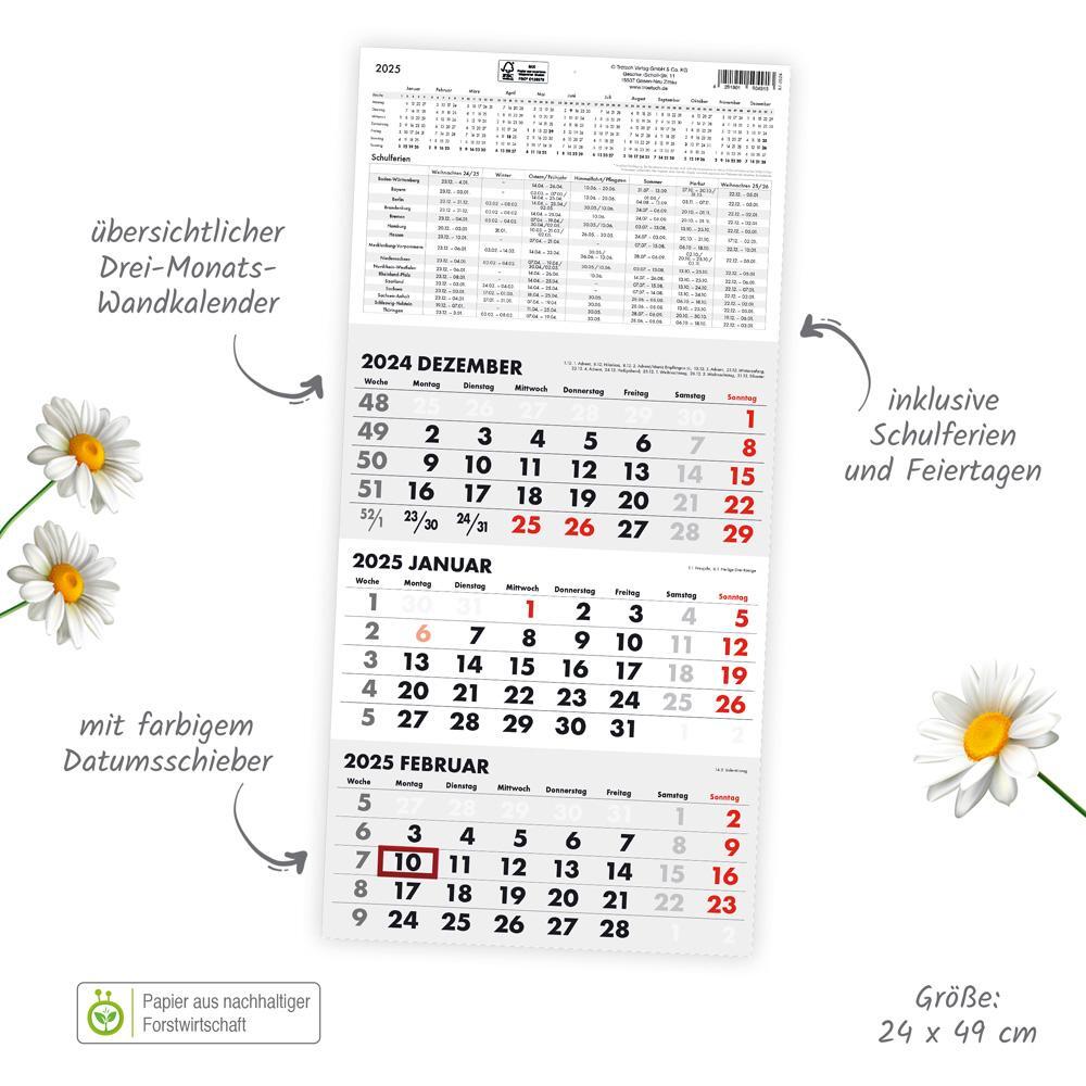 Bild: 4251901507327 | Trötsch Dreimonatskalender Drei-Monatskalender 2025 | KG | Kalender