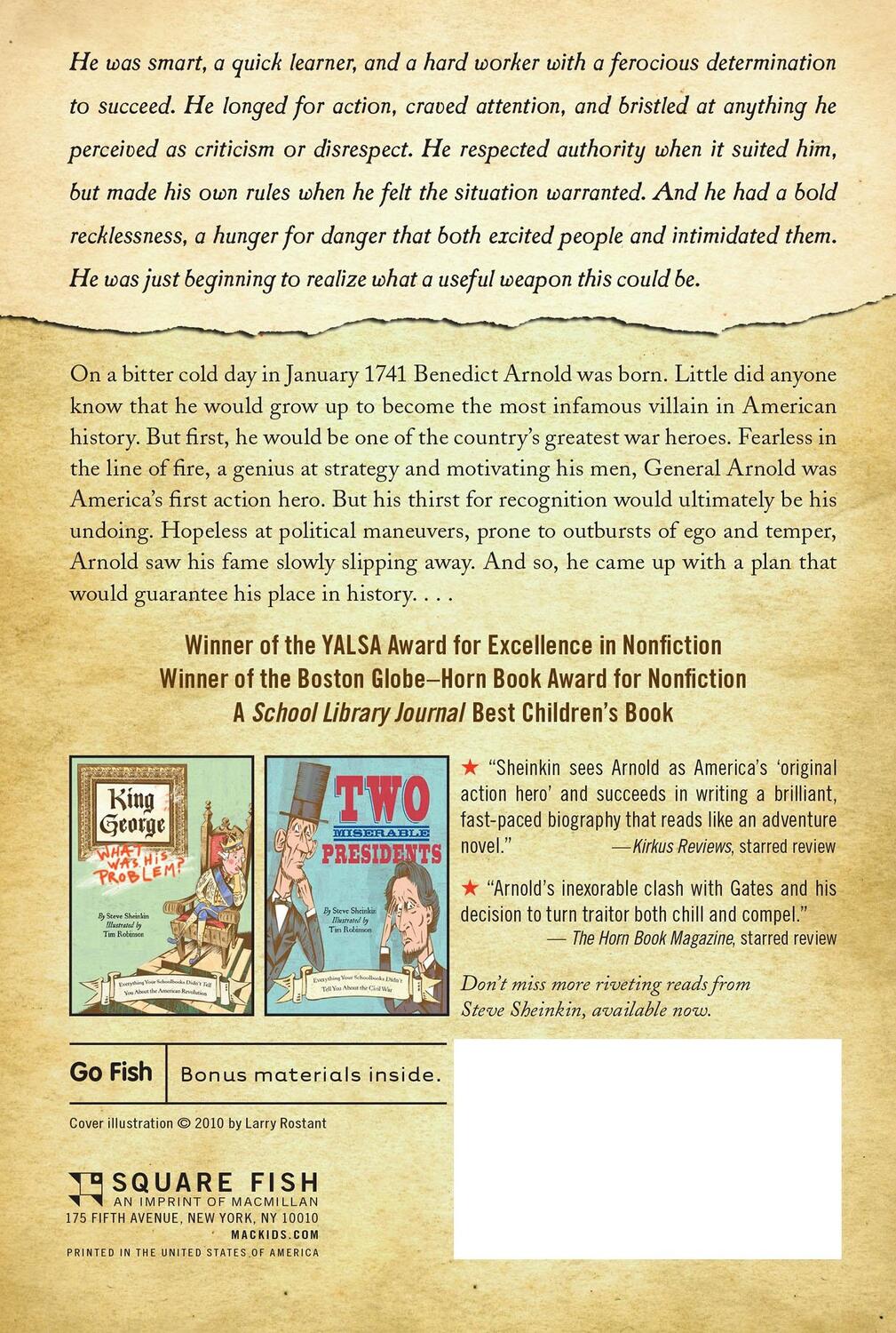 Rückseite: 9781250024602 | The Notorious Benedict Arnold | Steve Sheinkin | Taschenbuch | 2013