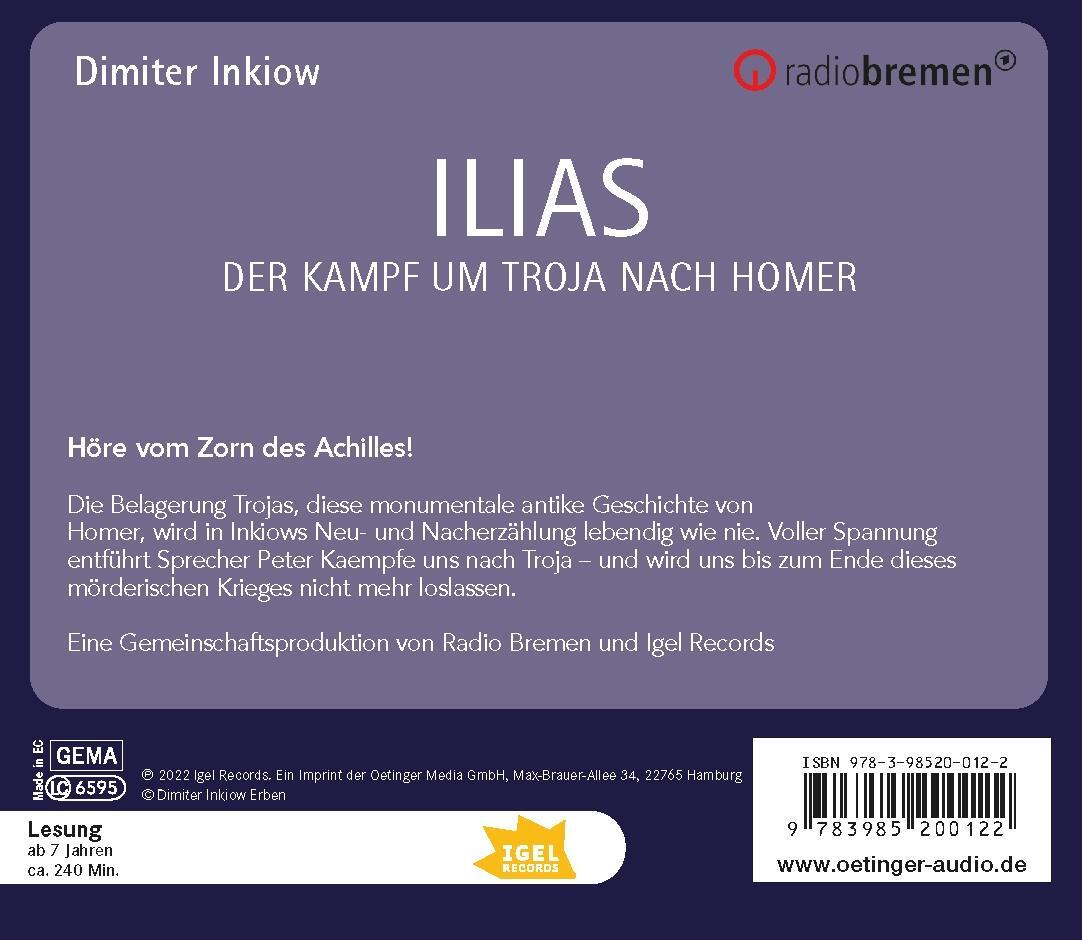 Rückseite: 9783985200122 | Ilias | Der Kampf um Troja nach Homer | Dimiter Inkiow | Audio-CD