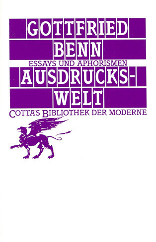 Cover: 9783608957105 | Ausdruckswelt (Cotta's Bibliothek der Moderne, Bd. 93) | Benn | Buch