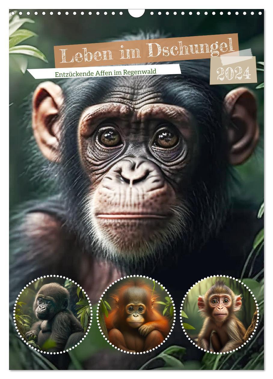 Cover: 9783675909250 | Leben im Dschungel. Entzückende Affen im Regenwald (Wandkalender...