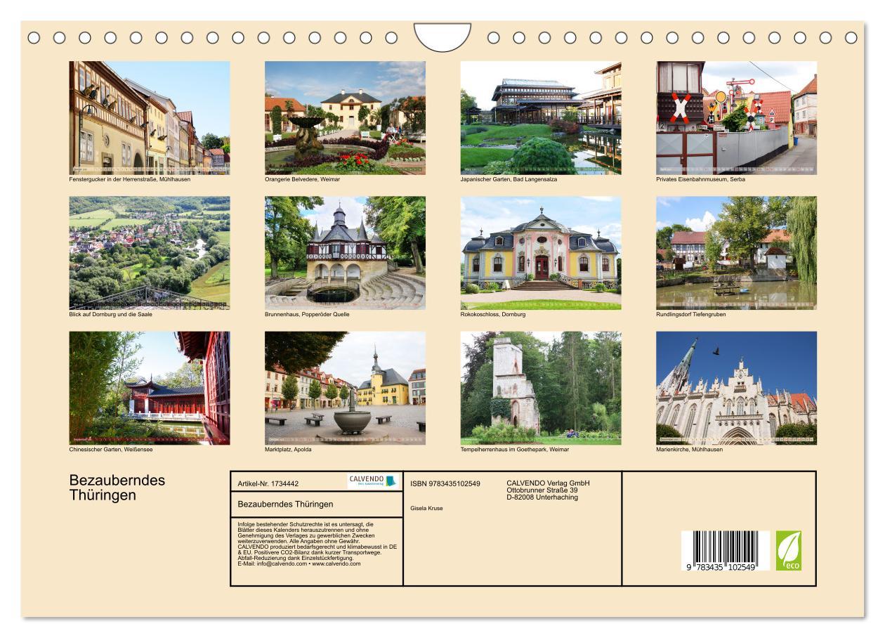 Bild: 9783435102549 | Bezauberndes Thüringen (Wandkalender 2025 DIN A4 quer), CALVENDO...