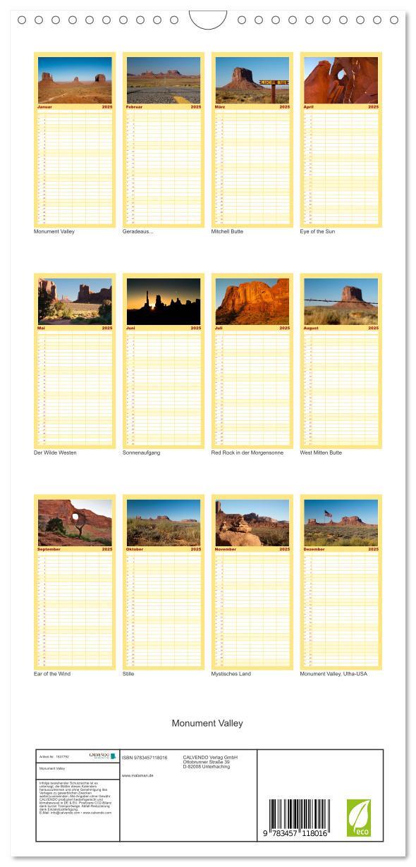 Bild: 9783457118016 | Familienplaner 2025 - Monument Valley mit 5 Spalten (Wandkalender,...