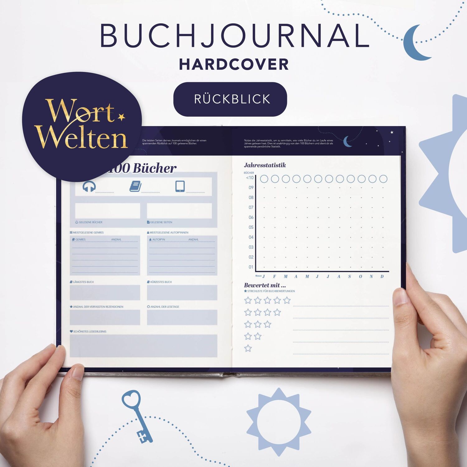 Bild: 9783989423596 | Wort Welten: Buchjournal XXL - Lesetagebuch &amp; Buchjournal für 100...