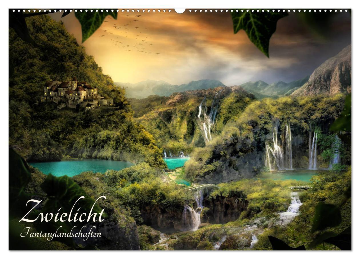 Cover: 9783383408533 | Zwielicht - Fantasylandschaften (Wandkalender 2024 DIN A2 quer),...