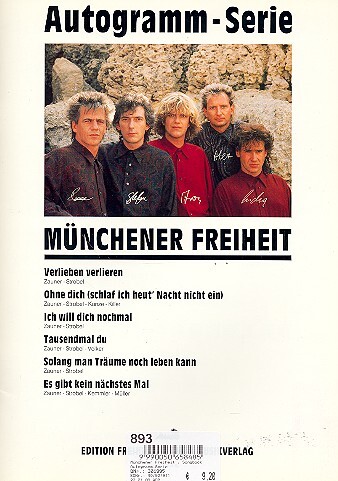 Cover: 9990050658485 | Münchener Freiheit: Songbook Autogramm-Serie | Mambo Musikverlag