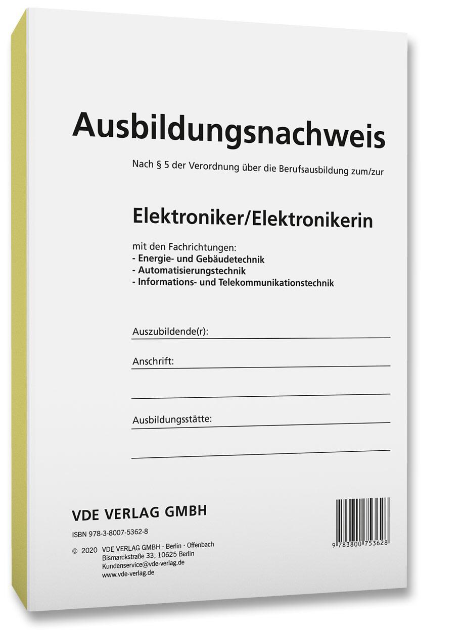 Cover: 9783800753628 | Ausbildungsnachweis Elektroniker/Elektronikerin | Taschenbuch | 56 S.