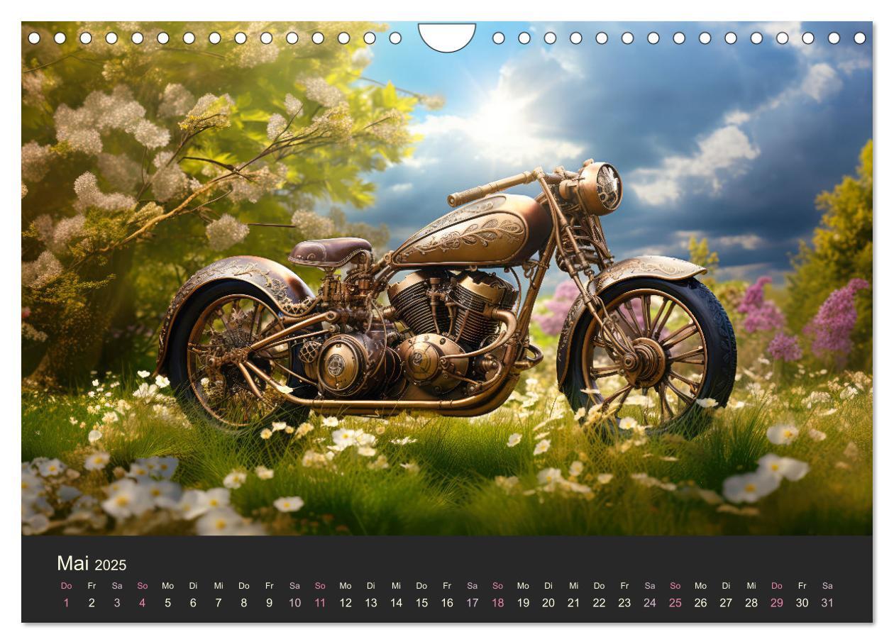 Bild: 9783435013180 | Steampunk Motorräder (Wandkalender 2025 DIN A4 quer), CALVENDO...