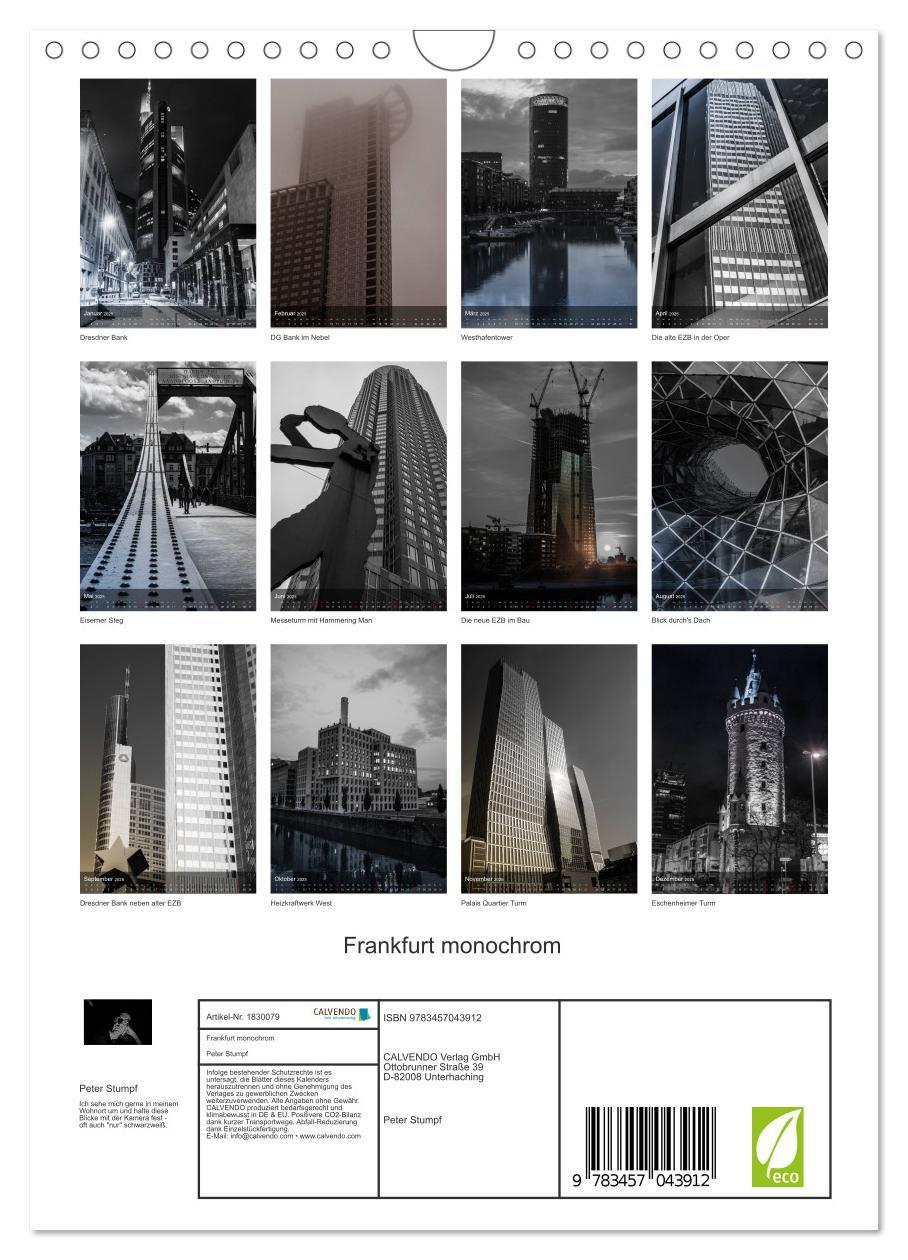 Bild: 9783457043912 | Frankfurt monochrom (Wandkalender 2025 DIN A4 hoch), CALVENDO...