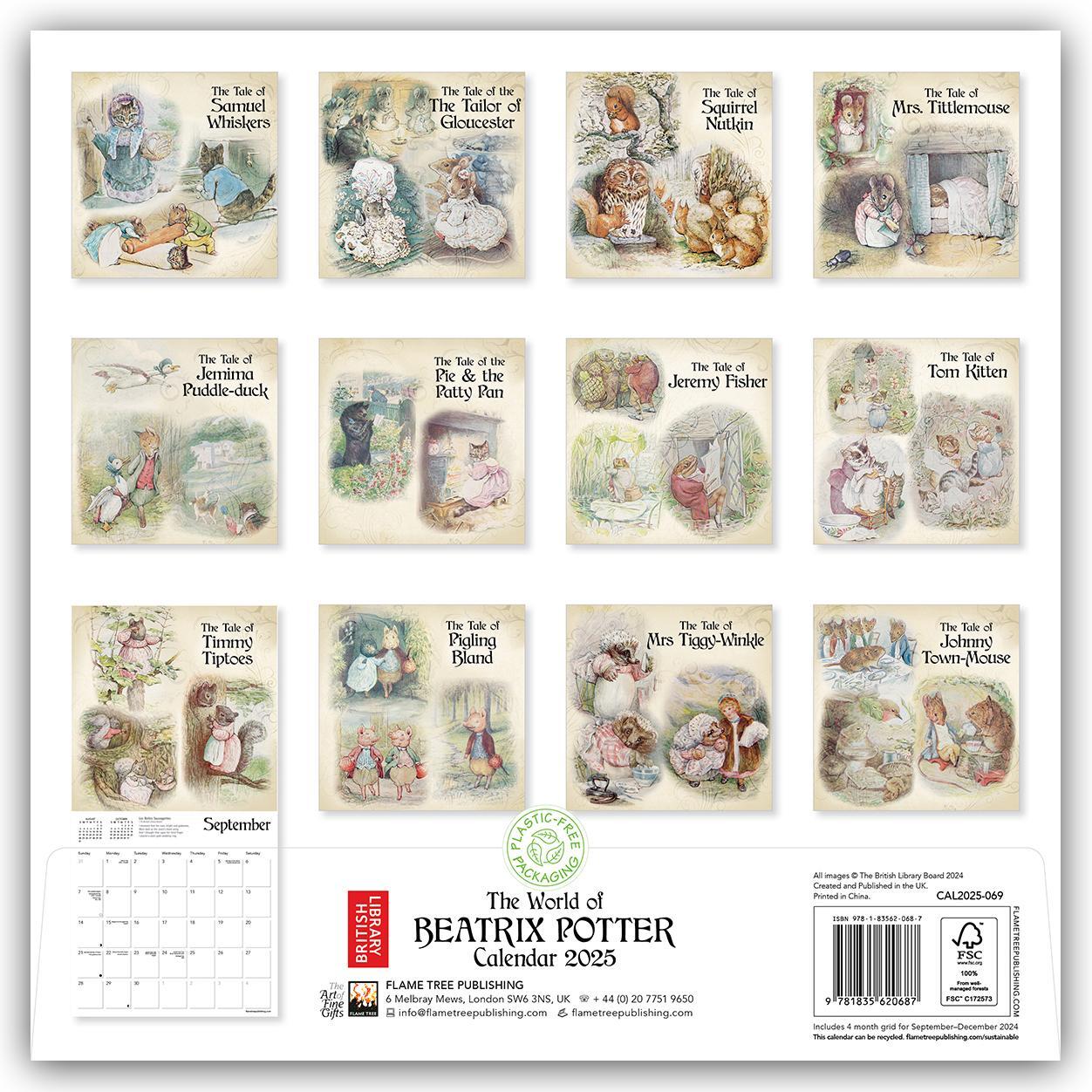Rückseite: 9781835620687 | British Library: Beatrix Potter Wall Calendar 2025 (Art Calendar)