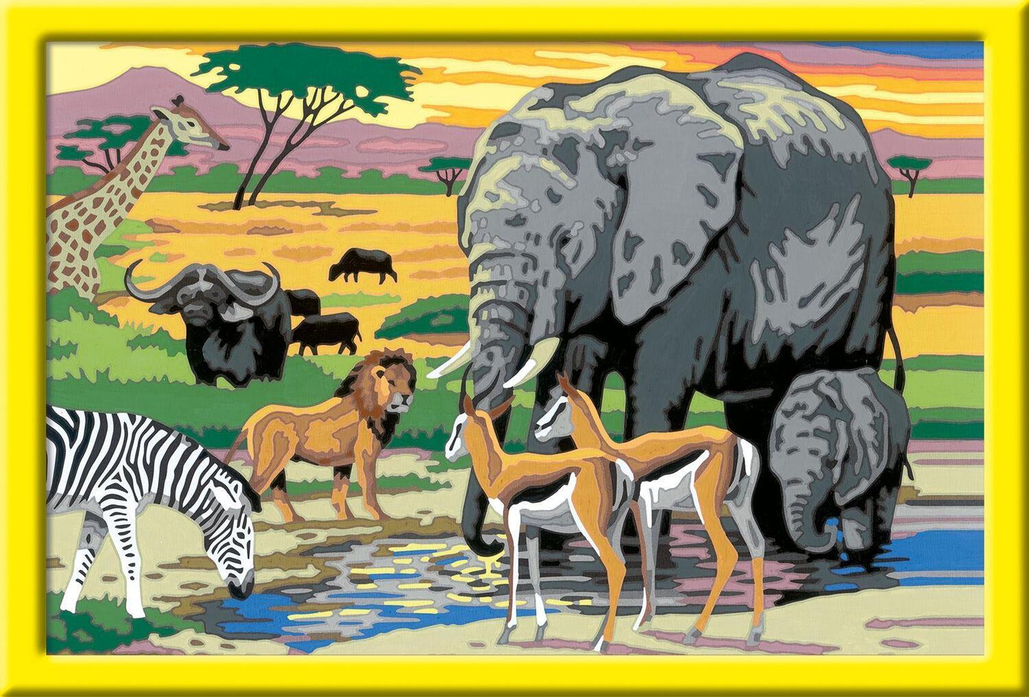 Bild: 4005556287666 | Ravensburger Malen nach Zahlen 28766 - Tiere in Afrika - Kinder ab...