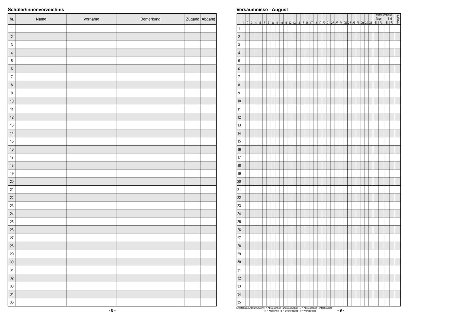 Bild: 4260094452451 | Klassenbuch "Standard", Umschlagfarbe: türkis | für alle Schulformen