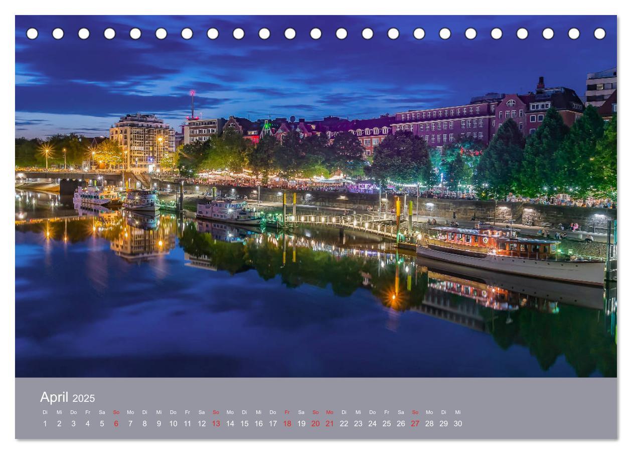 Bild: 9783435176199 | Nachts in Bremen (Tischkalender 2025 DIN A5 quer), CALVENDO...