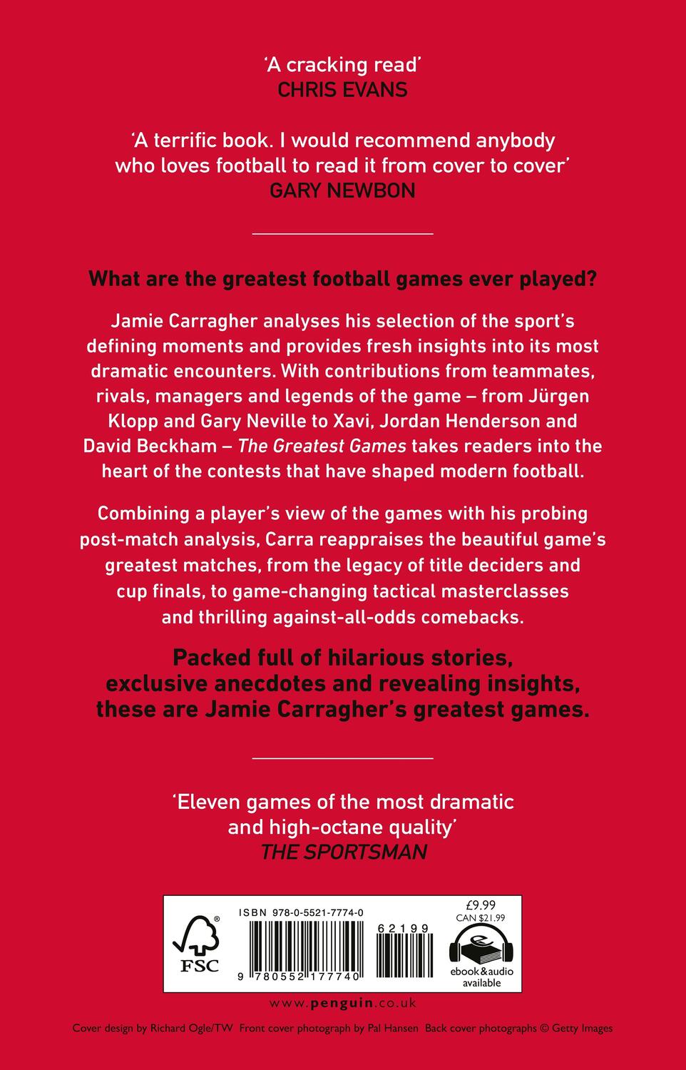 Rückseite: 9780552177740 | The Greatest Games | Jamie Carragher | Taschenbuch | Englisch | 2021