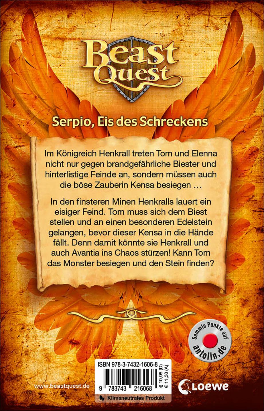 Rückseite: 9783743216068 | Beast Quest (Band 65) - Serpio, Eis des Schreckens | Adam Blade | Buch