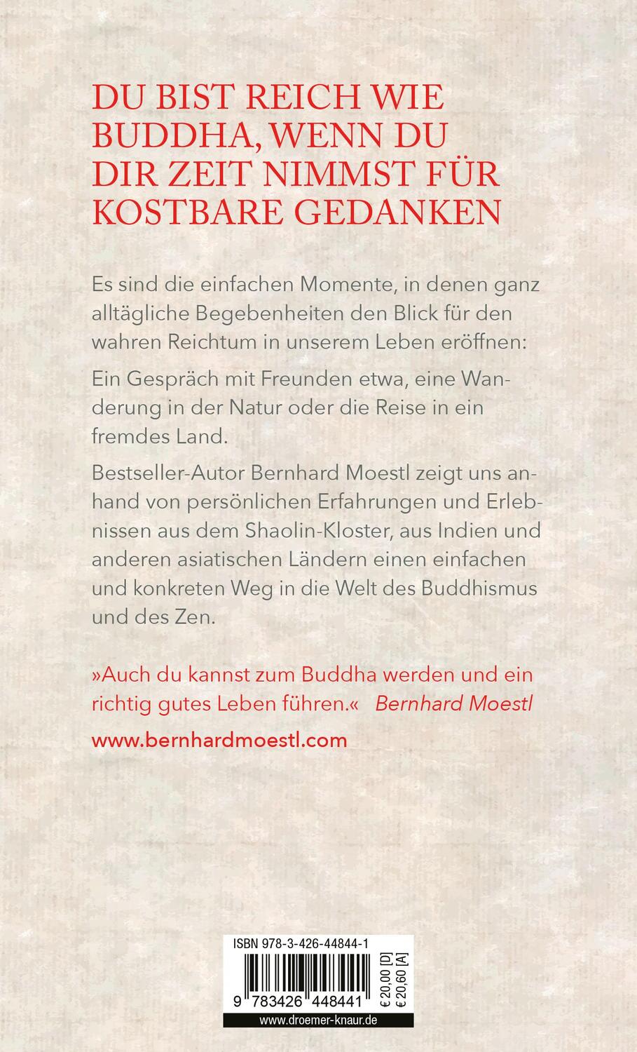 Rückseite: 9783426448441 | Reich wie Buddha | Bernhard Moestl | Buch | 160 S. | Deutsch | 2024