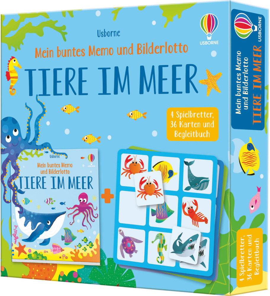 Cover: 9781789412550 | Mein buntes Memo und Bilderlotto: Tiere im Meer | Kate Nolan | 24 S.