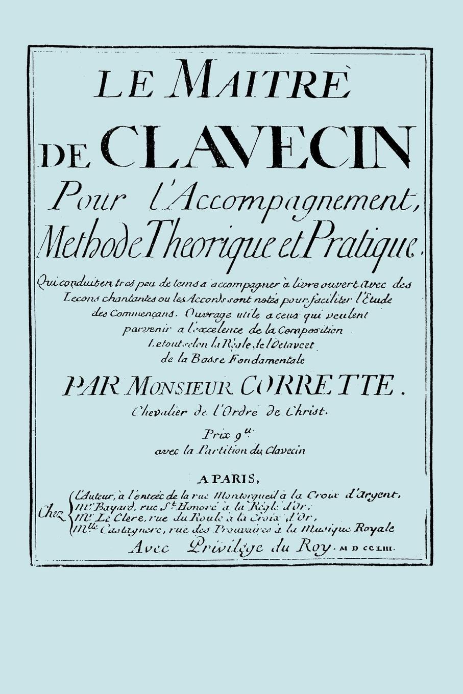 Cover: 9781906857929 | Le Maitre de Clavecin (facsimile 1753 edition) | Michel Corrette
