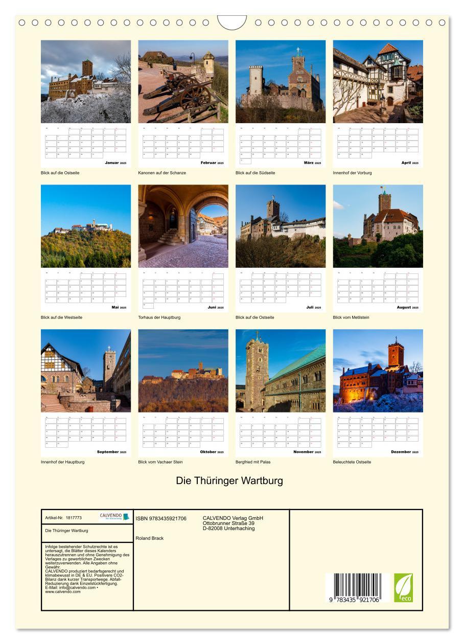 Bild: 9783435921706 | Die Thüringer Wartburg (Wandkalender 2025 DIN A3 hoch), CALVENDO...