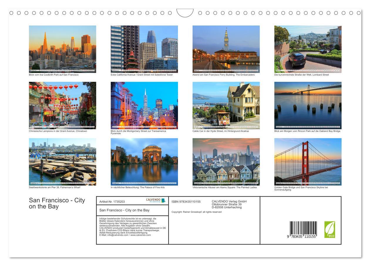 Bild: 9783435110155 | San Francisco - City on the Bay (Wandkalender 2025 DIN A3 quer),...