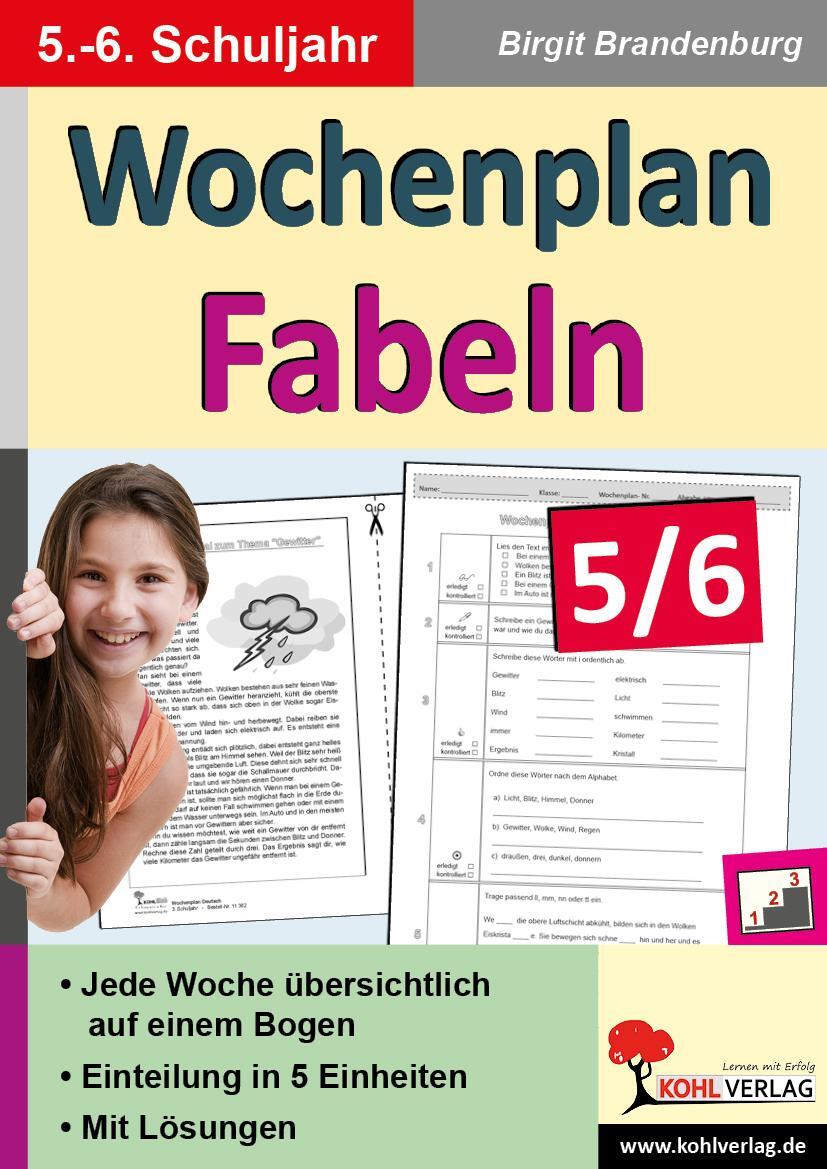 Cover: 9783956867927 | Wochenplan Fabeln 5/6 | Kopiervorlagen zum Einsatz im 5.-6. Schuljahr