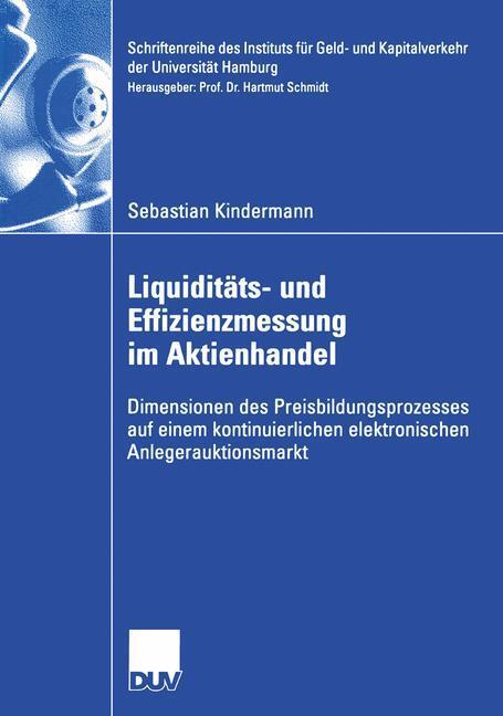 Cover: 9783824408269 | Liquiditäts- und Effizienzmessung im Aktienhandel | Kindermann | Buch