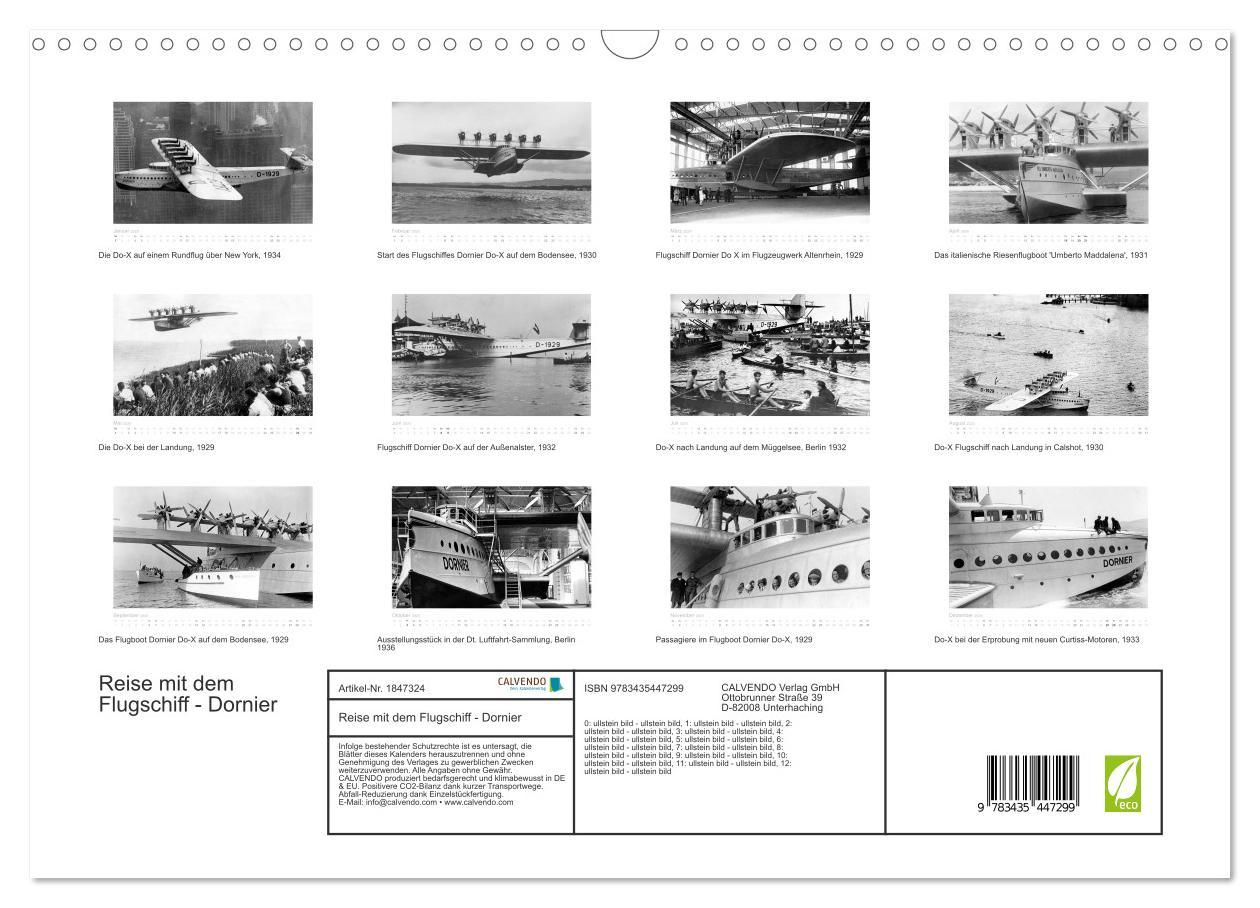 Bild: 9783435447299 | Reise mit dem Flugschiff - Dornier (Wandkalender 2025 DIN A3 quer),...