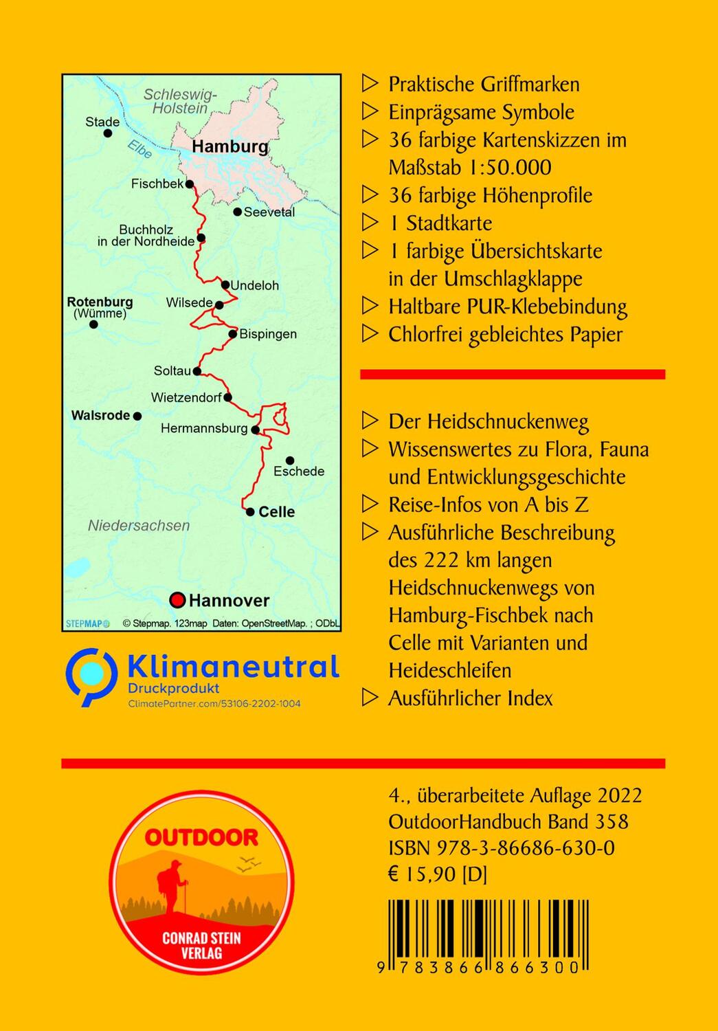 Rückseite: 9783866866300 | Heidschnuckenweg | mit Heideschleifen | Hartmut Engel (u. a.) | Buch