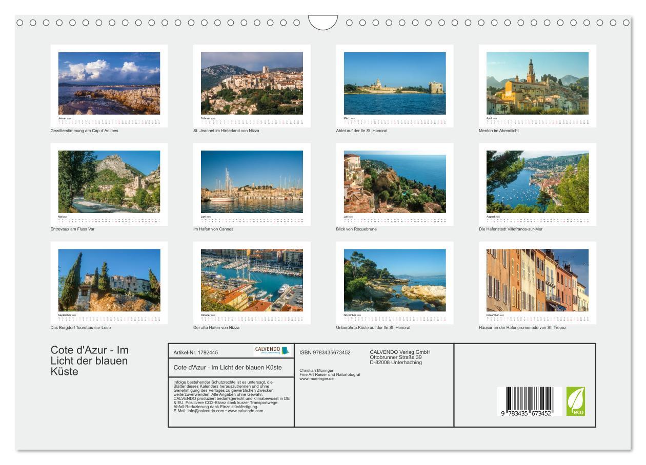 Bild: 9783435673452 | Cote d'Azur - Im Licht der blauen Küste (Wandkalender 2025 DIN A3...