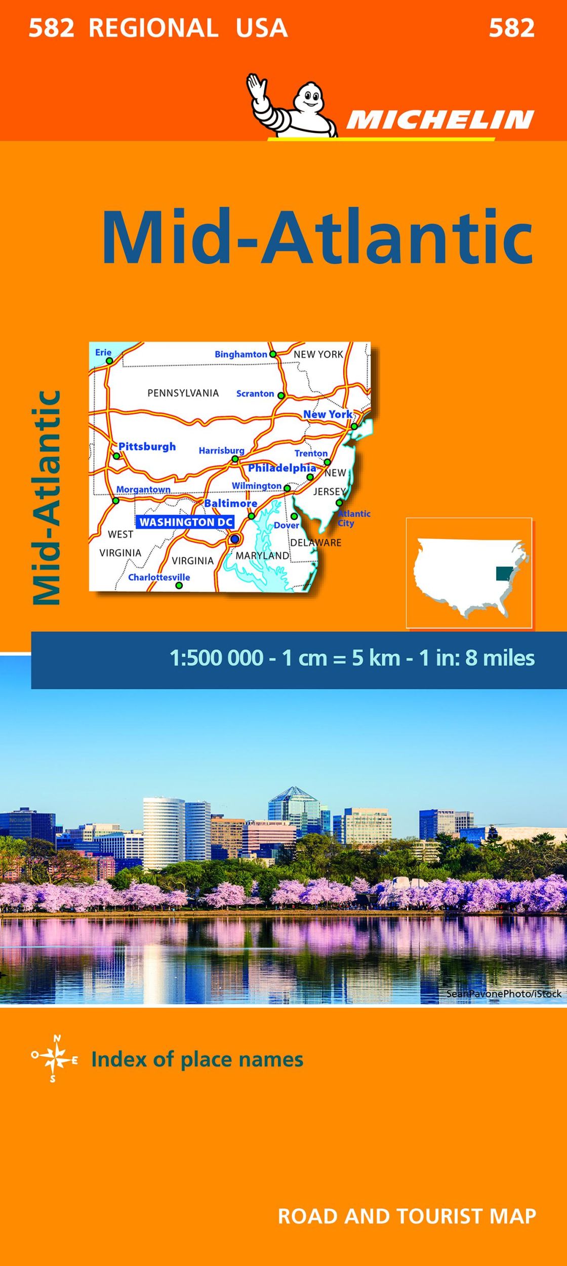 Cover: 9782067175228 | Midatlantic - Michelin Regional Map 582 | Michelin | (Land-)Karte