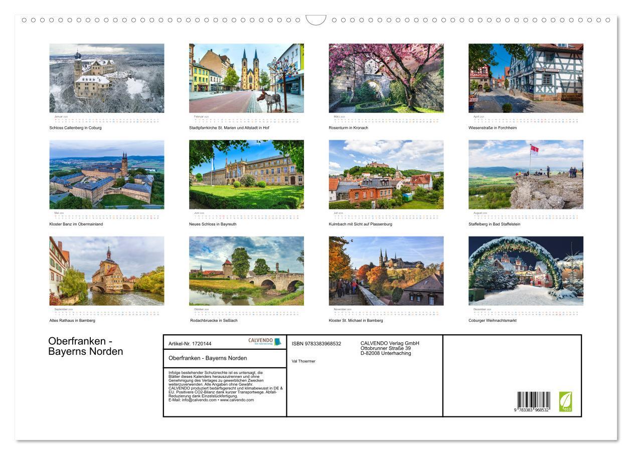 Bild: 9783383968532 | Oberfranken - Bayerns Norden (Wandkalender 2025 DIN A2 quer),...