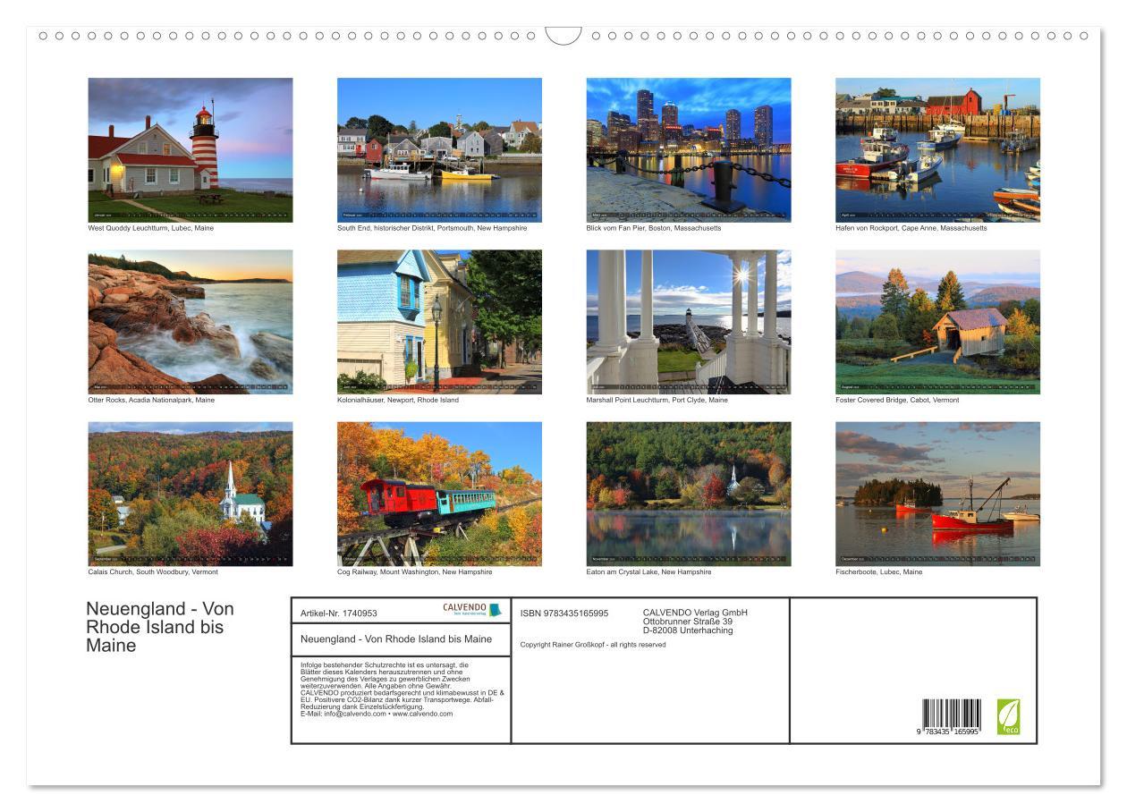 Bild: 9783435165995 | Neuengland - Von Rhode Island bis Maine (Wandkalender 2025 DIN A2...