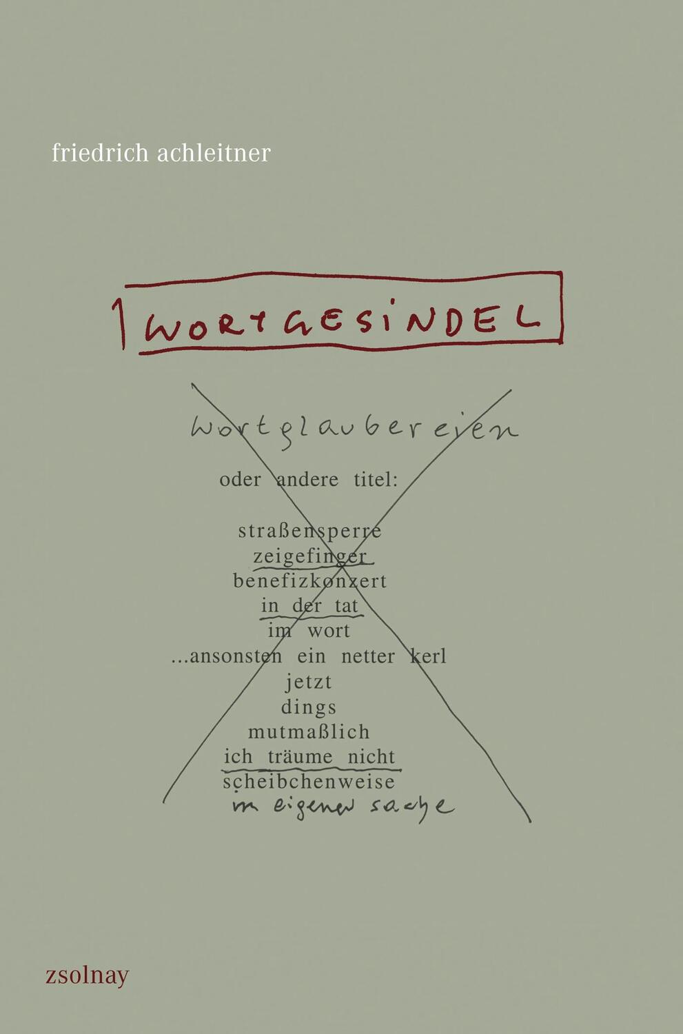 Cover: 9783552057128 | wortgesindel | Friedrich Achleitner | Buch | Deutsch | 2015
