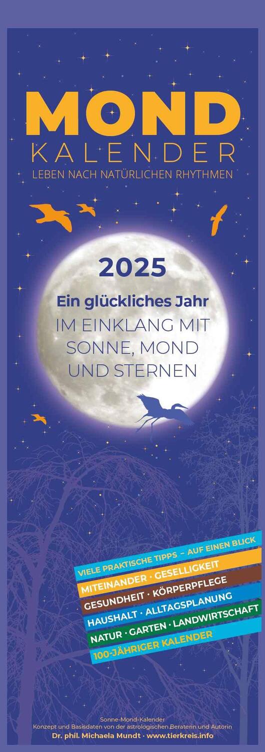 Cover: 4251732341541 | Mondkalender 2025 - Streifen-Kalender 14,85x42 cm - Wandplaner -...