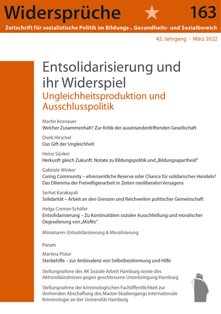 Cover: 9783986340032 | Entsolidarisierung und ihr Widerspiel | Widersprüche | Buch | 130 S.