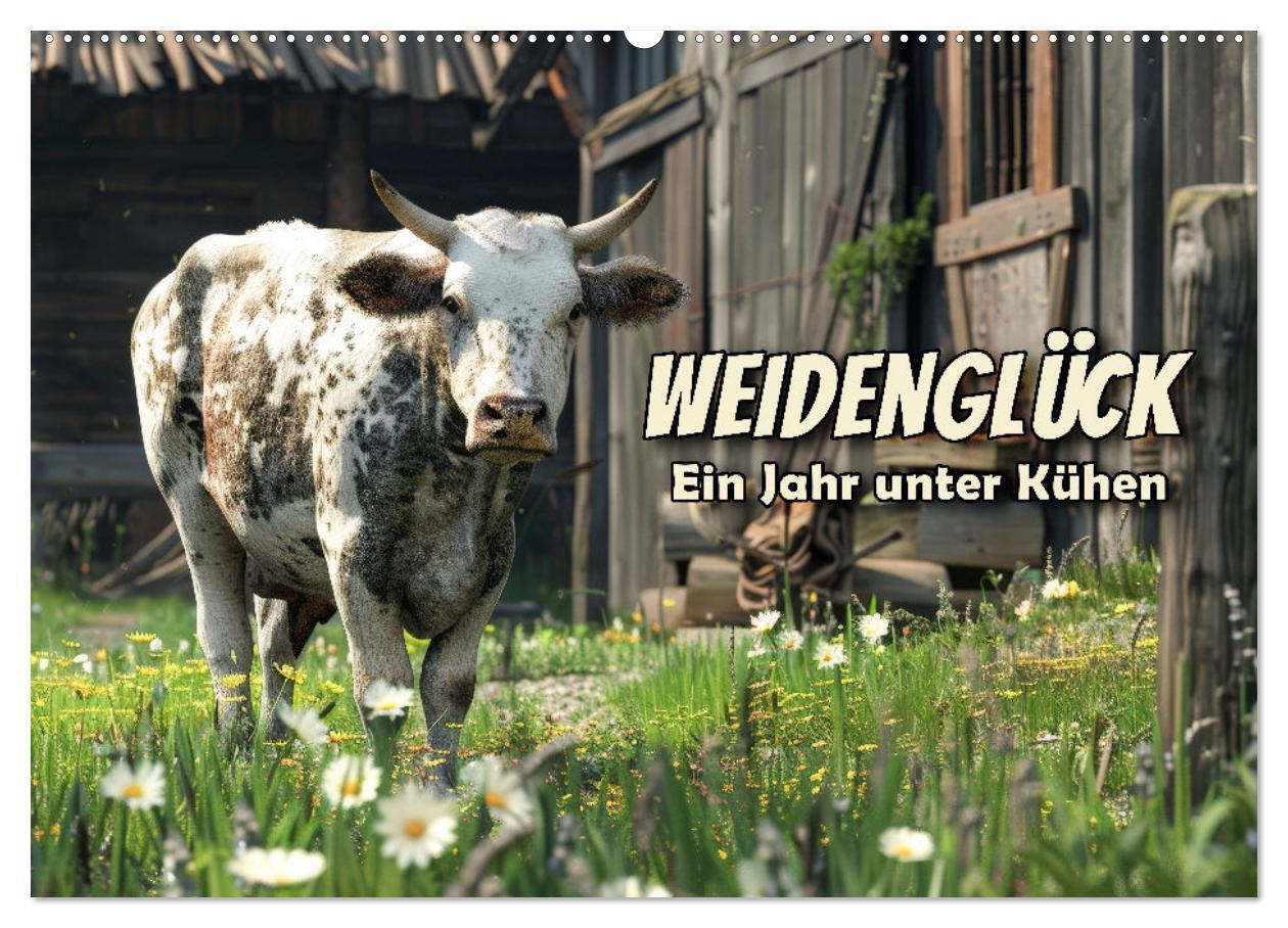 Cover: 9783383793554 | Weidenglück: Ein Jahr unter Kühen (Wandkalender 2025 DIN A2 quer),...