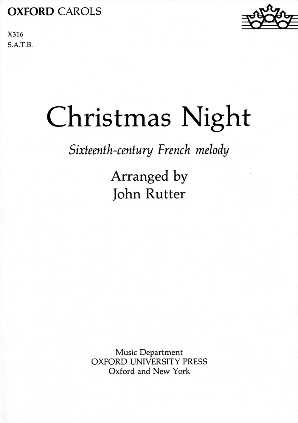 Cover: 9780193431157 | Christmas Night | John Rutter | Noten | Buch | 1988