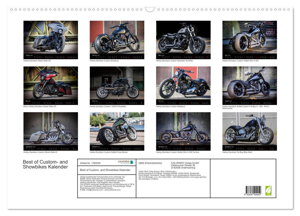 Bild: 9783435404452 | Best of Custom- and Showbikes Kalender (Wandkalender 2025 DIN A2...