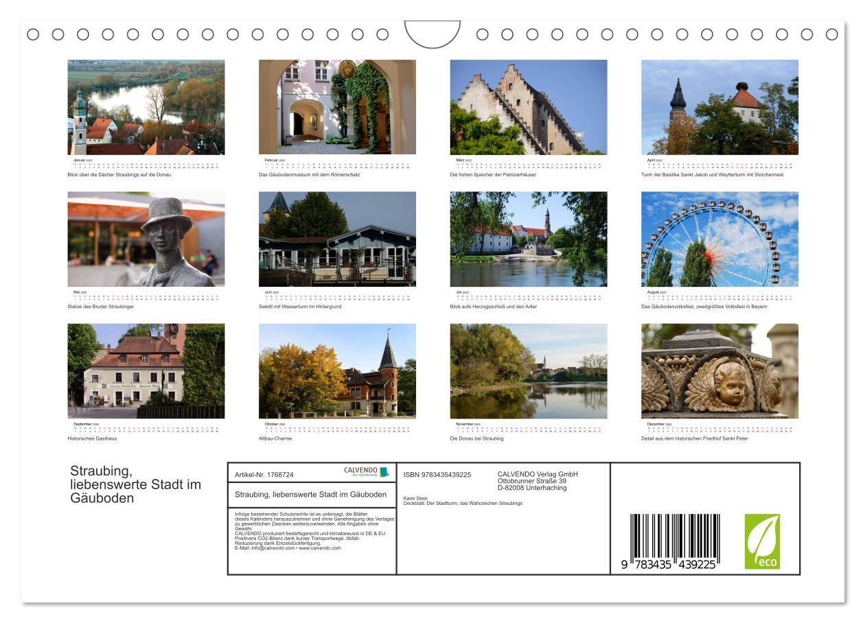 Bild: 9783435439225 | Straubing, liebenswerte Stadt im Gäuboden (Wandkalender 2025 DIN A4...