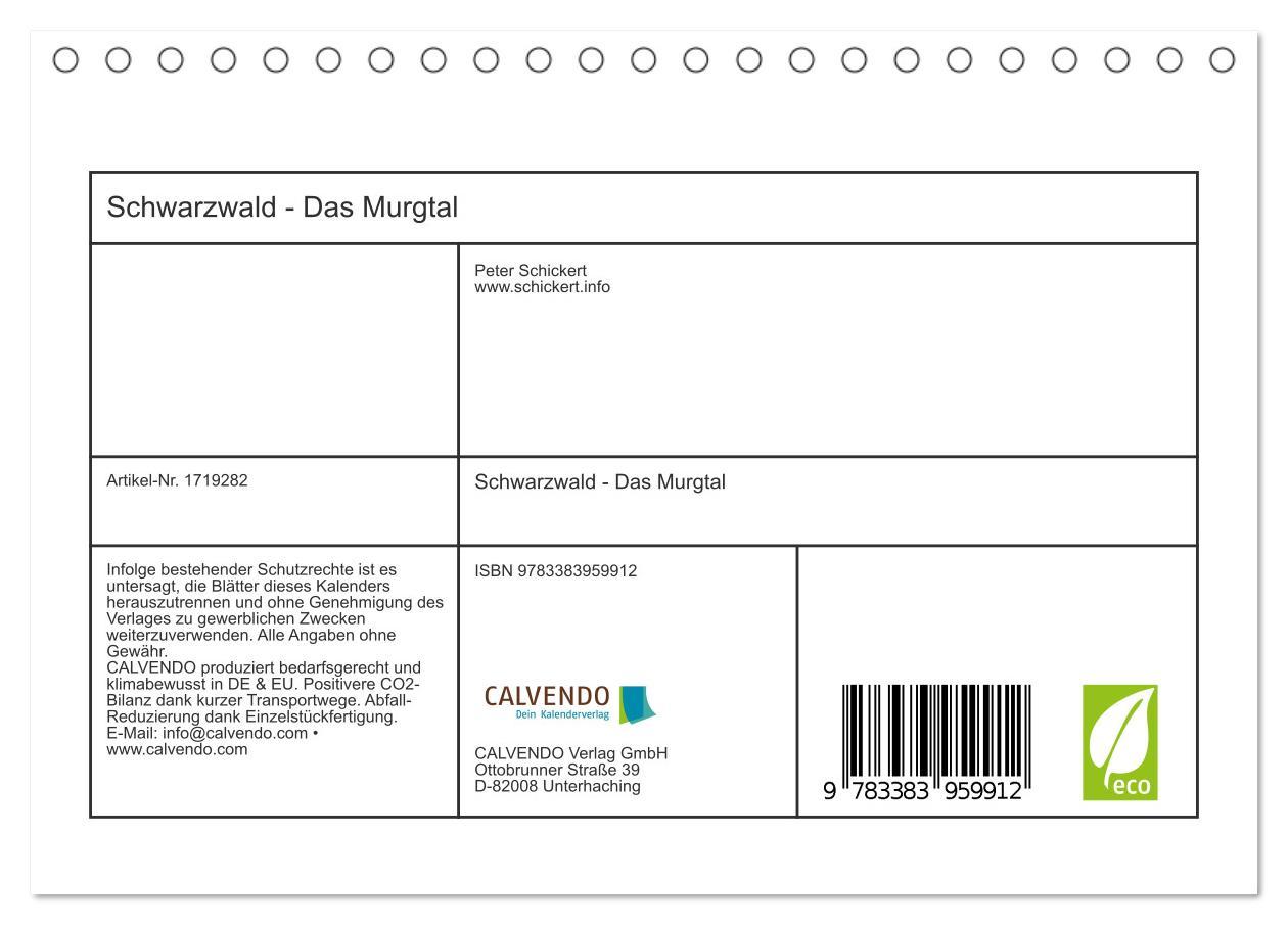 Bild: 9783383959912 | Schwarzwald - Das Murgtal (Tischkalender 2025 DIN A5 quer),...