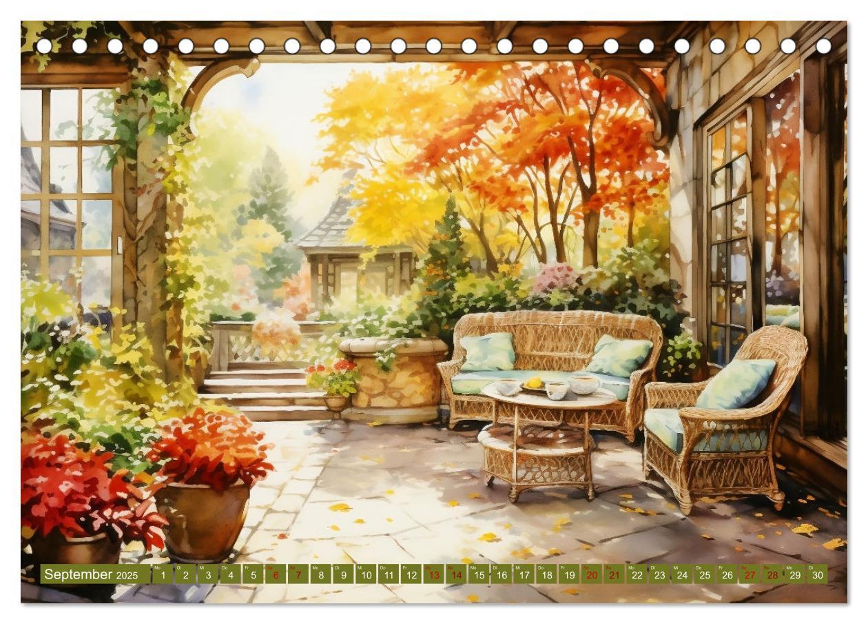 Bild: 9783383836343 | Lauschige Gartenecken (Tischkalender 2025 DIN A5 quer), CALVENDO...