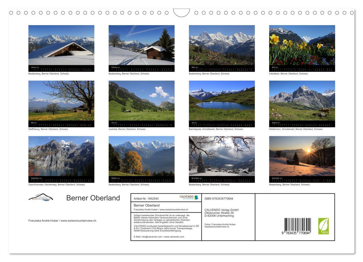 Bild: 9783435770694 | Berner Oberland (Wandkalender 2025 DIN A3 quer), CALVENDO...