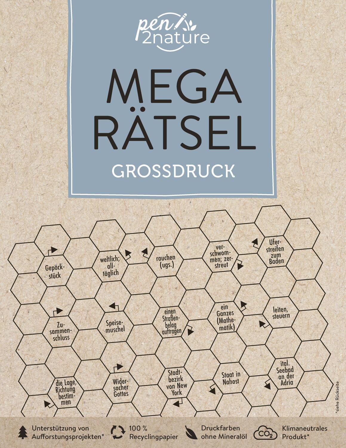 Cover: 9783987640179 | Mega-Rätsel Großdruck. Bunter Rätselmix in Großschrift | Pen2nature
