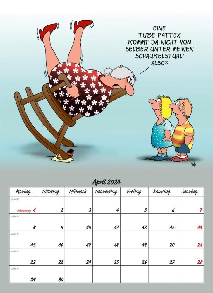Bild: 9783830320890 | Uli Stein Rentnerkalender 2024: Monatskalender für die Wand | Stein