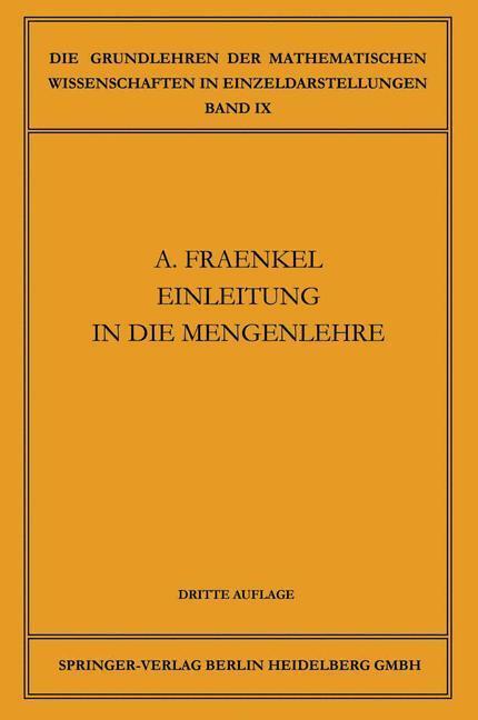 Cover: 9783662419717 | Einleitung in die Mengenlehre | Abraham Adolf Fraenkel | Taschenbuch