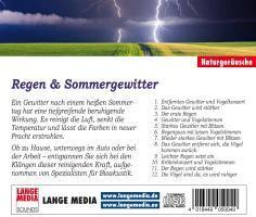 Bild: 4018449050049 | Naturgeräusche - Regen & Sommergewitter | SOUNDS OF NATURE | Audio-CD