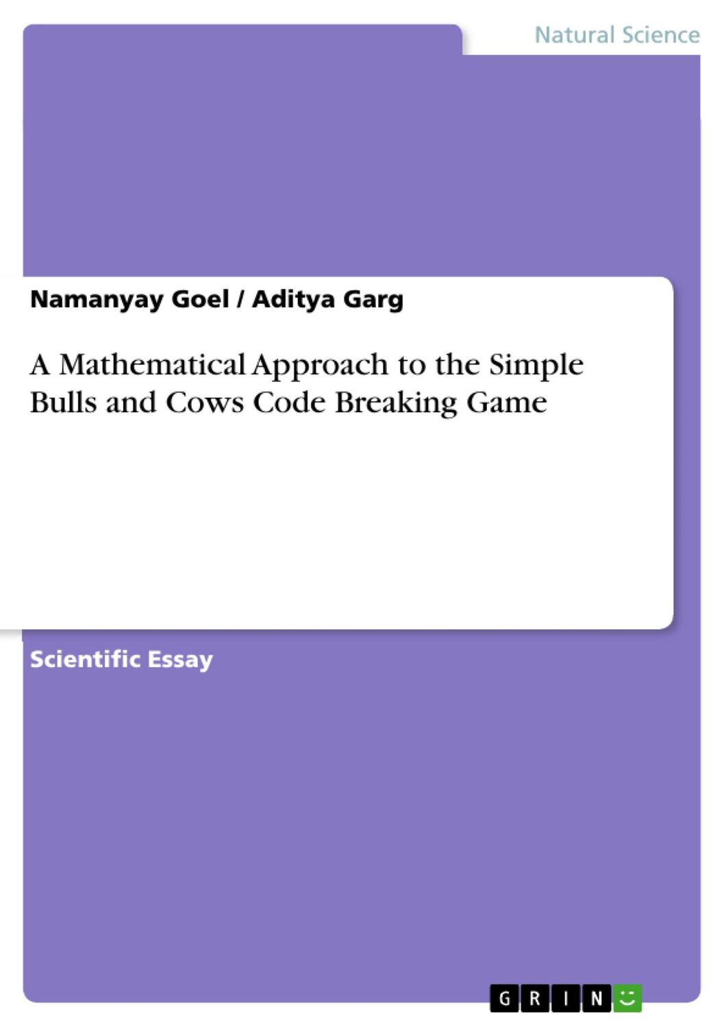 Cover: 9783668111059 | A Mathematical Approach to the Simple Bulls and Cows Code Breaking...